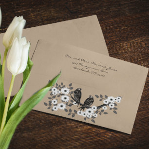Enveloppe Mariage Inséparable forestier enchanté