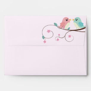 Enveloppe mariage inséparable rose fleuri