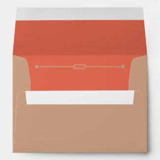 Enveloppe Mariage intérieur Taupe & Corail Muet