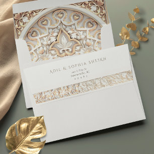 Enveloppe Mariage islamique à effet dentelle