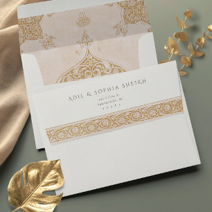 Enveloppe Mariage islamique à effet dentelle Bismillah