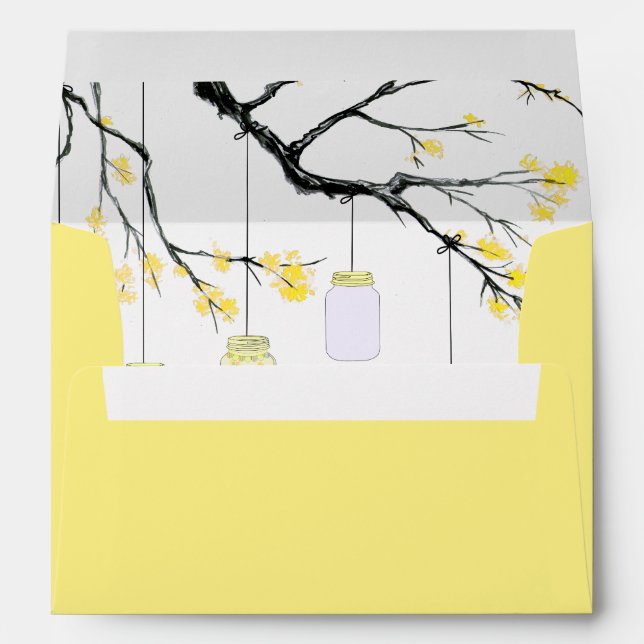 Enveloppe Mariage jaune (Dos (Bas))