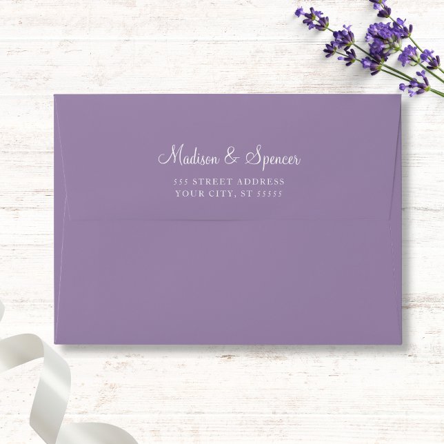 Enveloppe Mariage Lavande violet solide 5x7 (Créateur téléchargé)