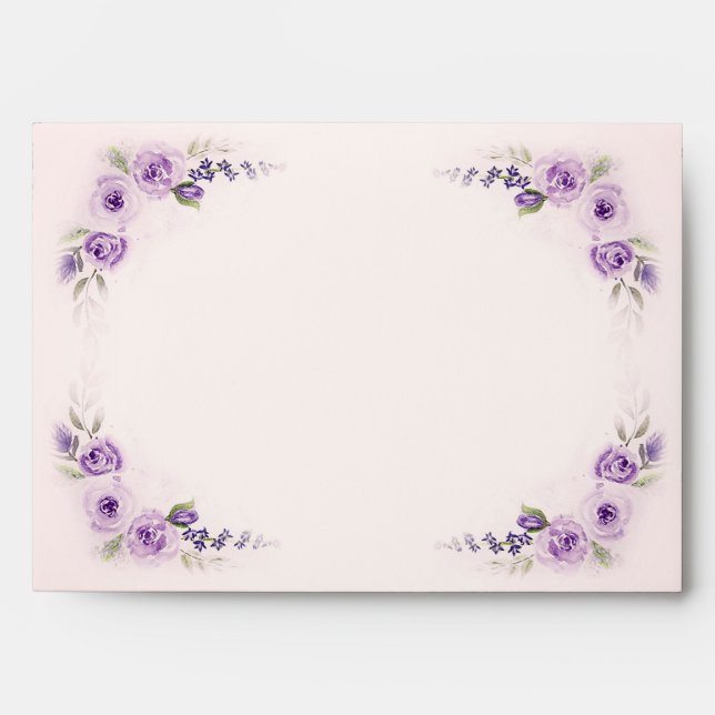 Enveloppe Mariage Lavender et Blush Rose (Devant)