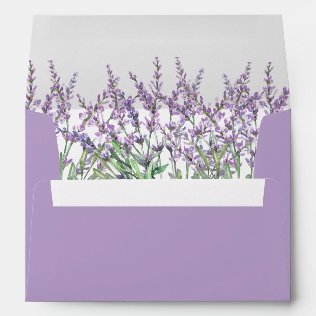 Enveloppe Mariage Lilac Watercolor (Dos (Bas))