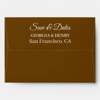 ENVELOPPE MARIAGE MARRON MINIMALISTE MODERNE SIMPLE ÉLÉGANT
