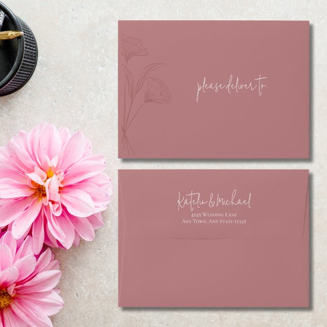 Enveloppe Mariage Mauve moderne (Créateur téléchargé)