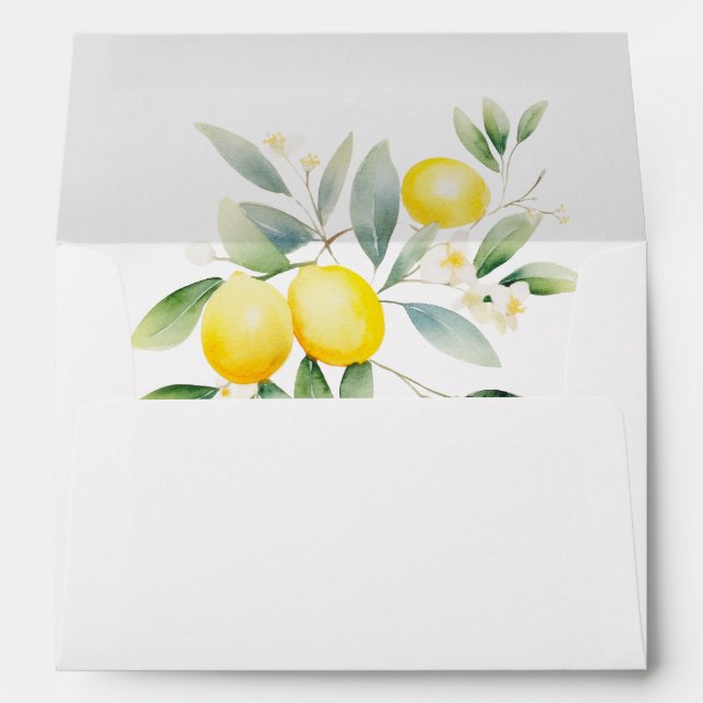 Enveloppe Mariage méditerranéen moderne Citrus (Dos (Bas))