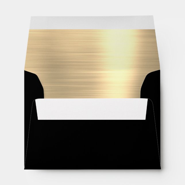 Enveloppe Mariage métallique noir et or doux 16 (Dos (Bas))