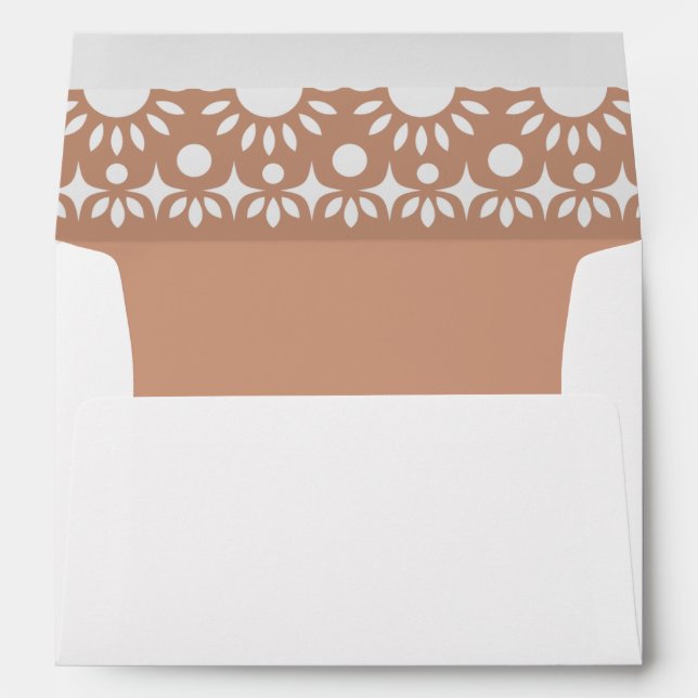 Enveloppe Mariage mexicain Fiesta Barro Papel Picado Boho (Dos (Bas))