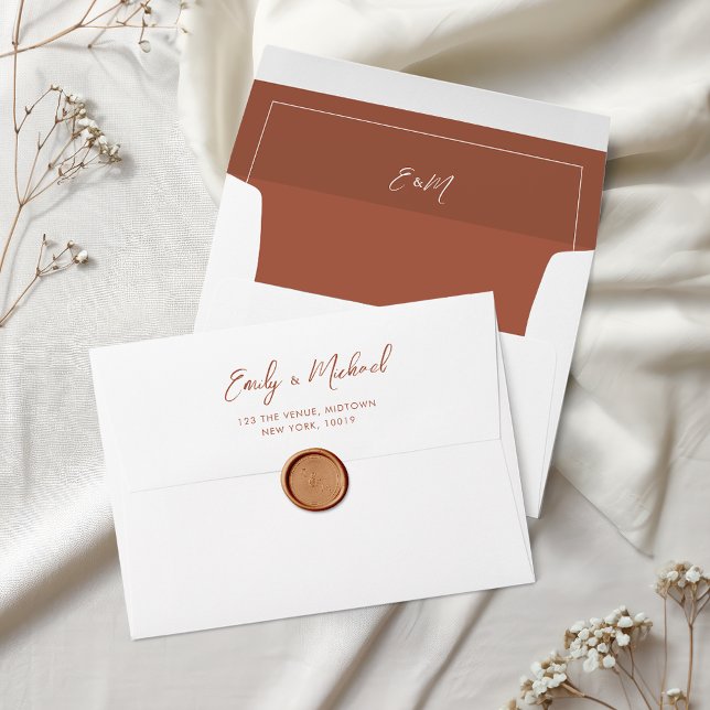 Enveloppe Mariage minimale en terre cuite (Créateur téléchargé)