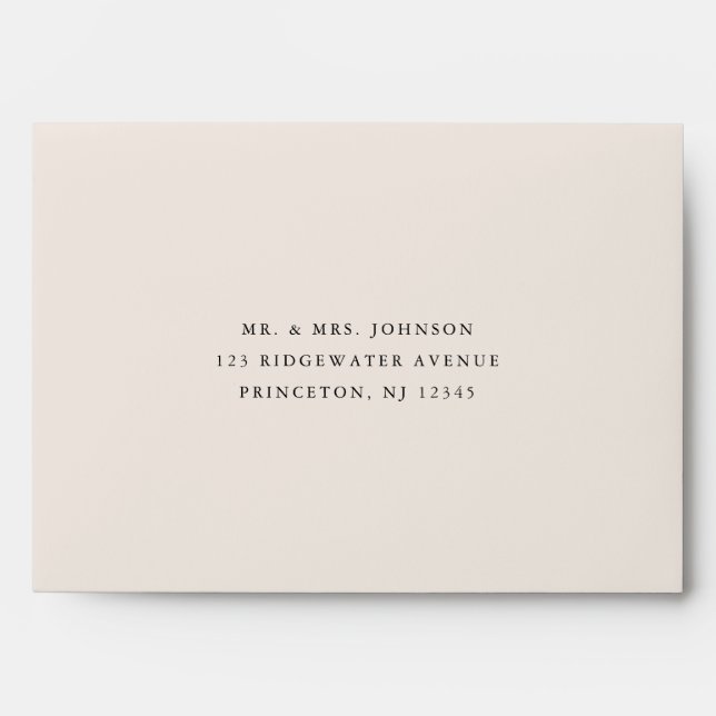 Enveloppe Mariage minimaliste beige clair (Devant)
