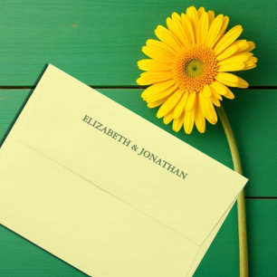 Enveloppe Mariage minimaliste Beurre Jaune et Sage