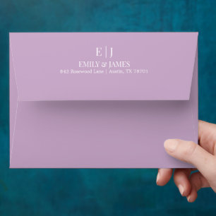 Enveloppe Mariage Minimaliste Chic Mauve