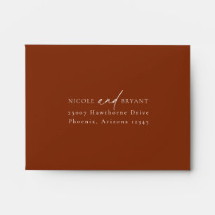 Enveloppe Mariage minimaliste de Sienne du désert RSVP