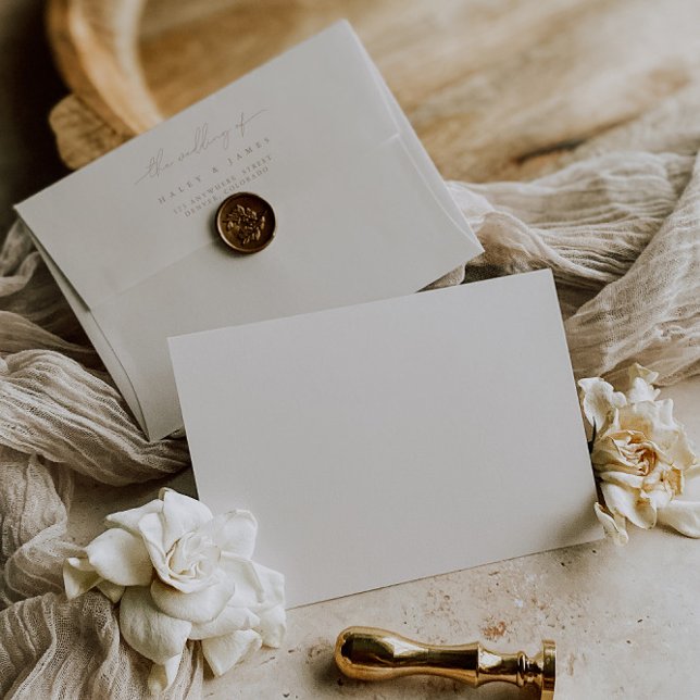 Enveloppe Mariage minimaliste en ivoire simple A7  (Simple Ivory Minimalist A7 5x7 Wedding Envelope)