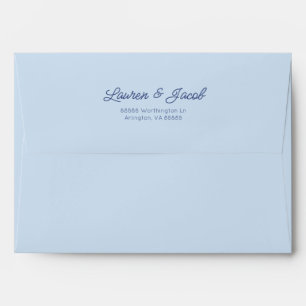 Enveloppe Mariage Minimaliste Moderne Bleu