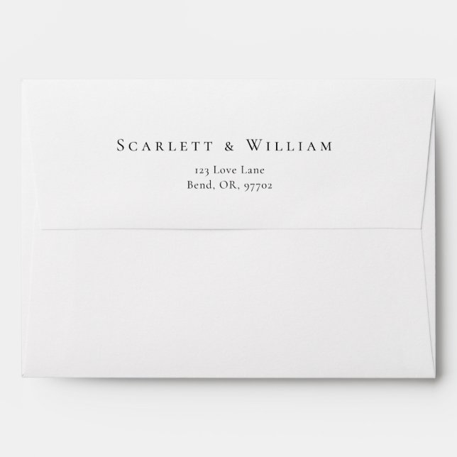 Enveloppe Mariage minimaliste moderne simple (Dos (Haut rabat))