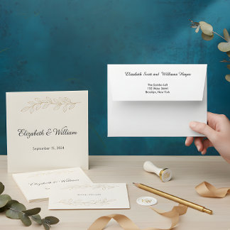 Enveloppe Mariage minimaliste noir et blanc en écriture call