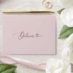 Enveloppe Mariage minimaliste rose doux Rose muet