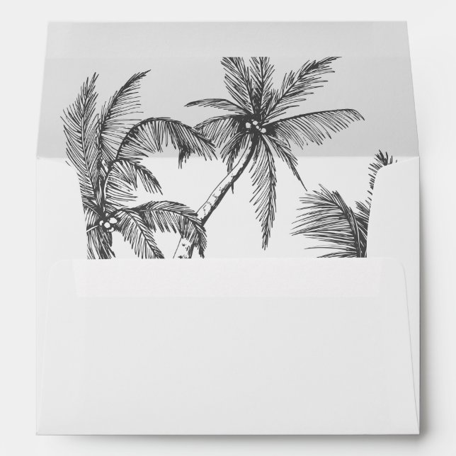 Enveloppe Mariage minimaliste tropical moderne (Dos (Bas))