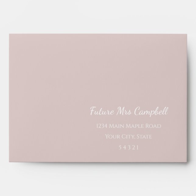 Enveloppe Mariage moderne Blush rose simple contemporain RSV (Devant)