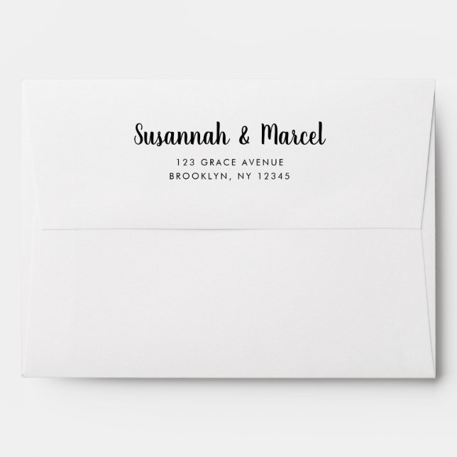 Enveloppe Mariage moderne chic à la mode de calligraphie du (Dos (Haut rabat))