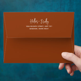 Enveloppe Mariage Moderne Cuivre Minimaliste