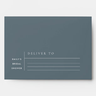 ENVELOPPE MARIAGE MODERNE DE TYPOGRAPHIE GRAY BLEU DUSKY