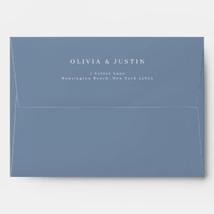 Enveloppe Mariage moderne Dusty Blue Script