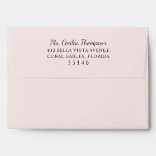 Enveloppe Mariage moderne élégant rose pâle et noir