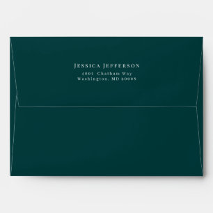 Enveloppe Mariage moderne Emerald Vert simple