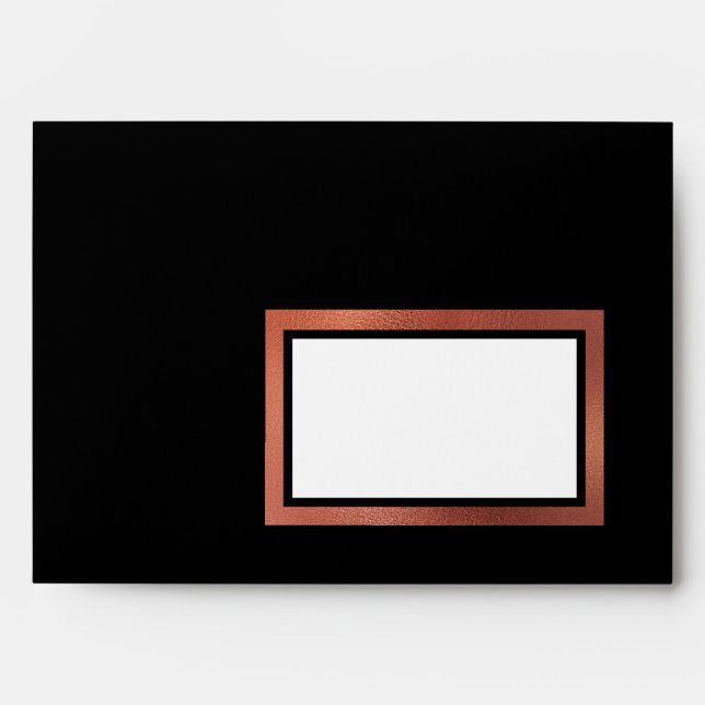 Enveloppe Mariage moderne en cuivre et noir élégant (Devant)