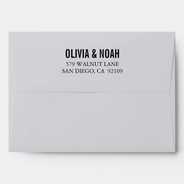 Enveloppe Mariage moderne en lin gris Bokeh (Dos (Haut rabat))