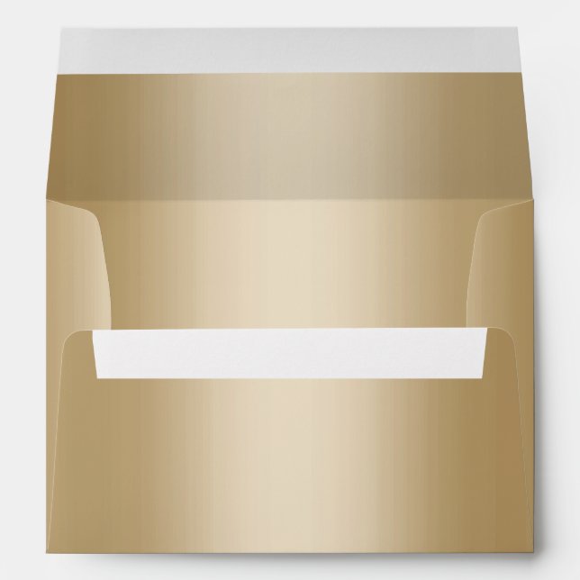 Enveloppe Mariage moderne Faux Gold Foil 5X7 (Dos (Bas))