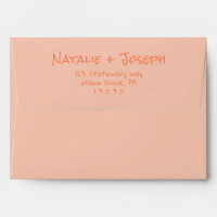 Mariage Moderne Fun Corail Pêche Écriture Manuscri