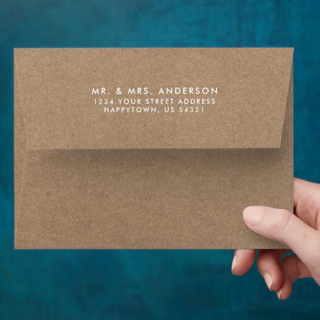Enveloppe Mariage moderne Kraft (Hand)