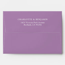 Enveloppe Mariage moderne lilas personnalisé 5,25x7,25
