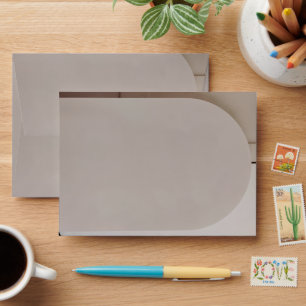 Enveloppe Mariage Moderne Luxueux Tons Terre Neutres & Or