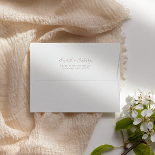 Enveloppe Mariage Moderne Minimaliste Écriture Taupe