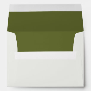 Enveloppe Mariage Moderne Minimaliste Neutre Crème et Olive
