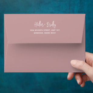 Enveloppe Mariage moderne minimaliste rose