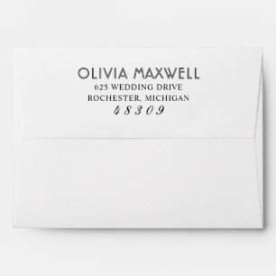 Enveloppe Mariage Moderne Noir et Blanc