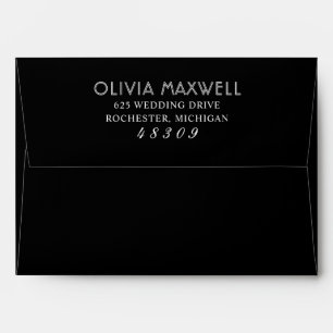Enveloppe Mariage moderne noir et blanc