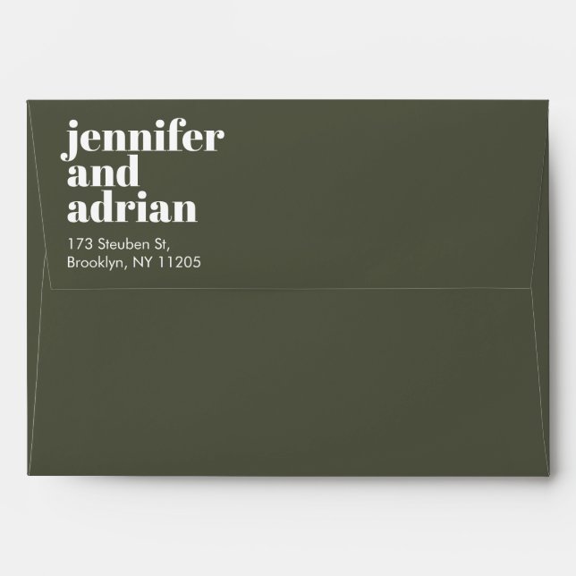 Enveloppe Mariage moderne rétro (Dos (Haut rabat))