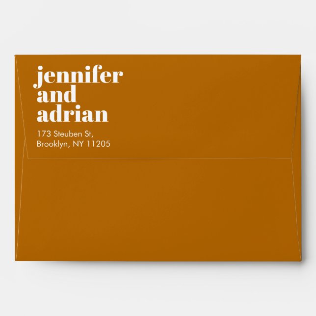 Enveloppe Mariage moderne rétro (Dos (Haut rabat))