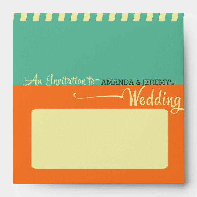 Enveloppe Mariage moderne Retro Vinyl Record (Devant)