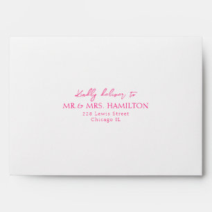 Enveloppe Mariage moderne rose et orange