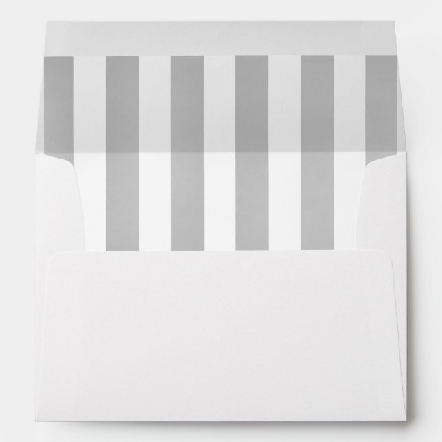 Enveloppe Mariage moderne Silver Stripes (Dos (Bas))
