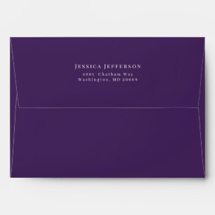 Enveloppe Mariage moderne simple foncé violet